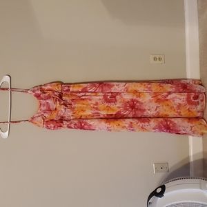 Pink & orange floral dress